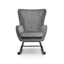 Alpine Brushed Velvet Grey Rocking Chair by Lavishway | Bedroom Chairs-27164
