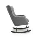Alpine Brushed Velvet Grey Rocking Chair by Lavishway | Bedroom Chairs-27165