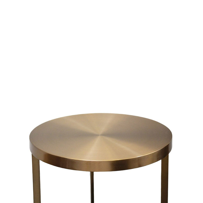Altin Brass Finish Round Side Table by Lavishway | Side Tables-23307