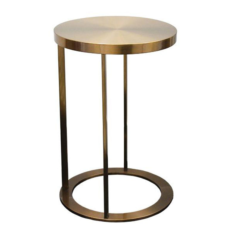 Altin Brass Finish Round Side Table by Lavishway | Side Tables-23305