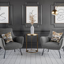 Altin Brass Finish Round Side Table by Lavishway | Side Tables-23304