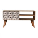 Alyna 2 Drawers Oak Finish Wooden TV Unit by Lavishway | TV Units Cabinets-57089