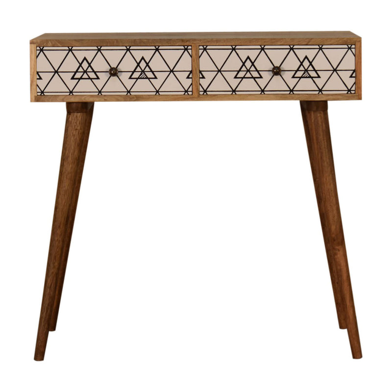 Alyna 2 Drawers Triangular Console Table by Lavishway | Hallway Console Table-57034