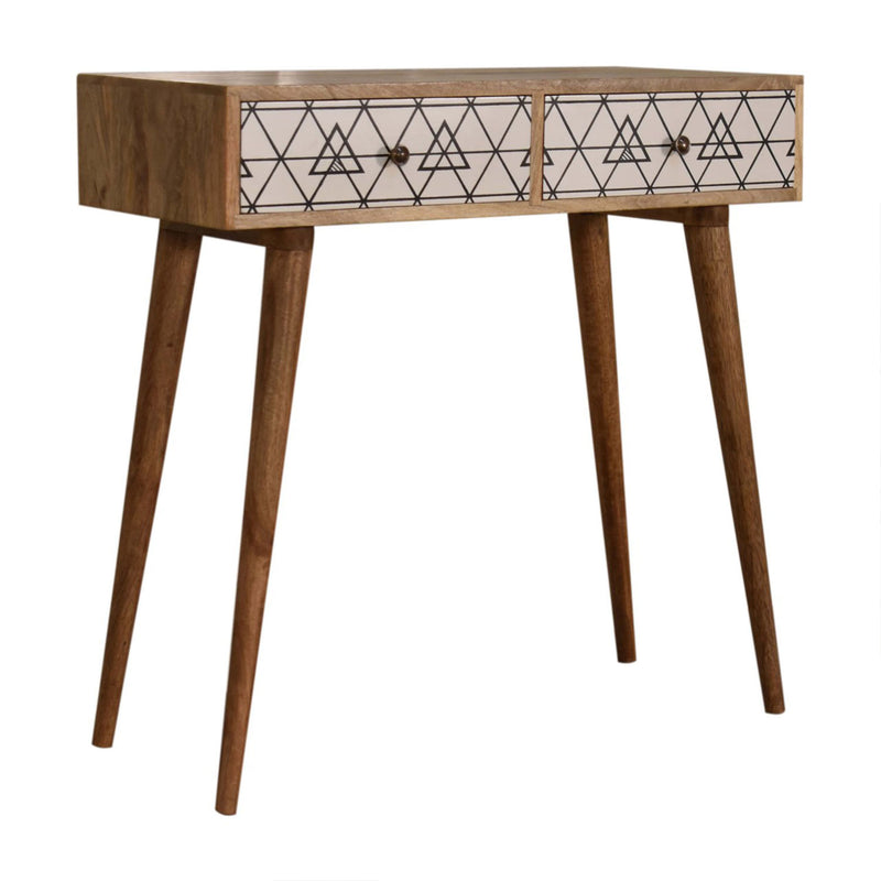Alyna 2 Drawers Triangular Console Table by Lavishway | Hallway Console Table-57033