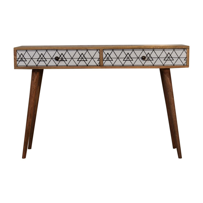 Alyna 2 Drawers Triangular Long Console Table by Lavishway | Hallway Console Table-57018