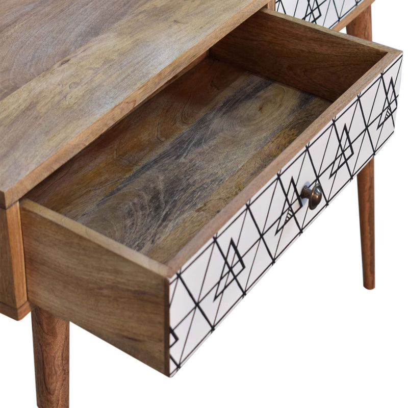 Alyna 2 Drawers Triangular Long Console Table by Lavishway | Hallway Console Table-57019