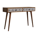 Alyna 2 Drawers Triangular Long Console Table by Lavishway | Hallway Console Table-57017