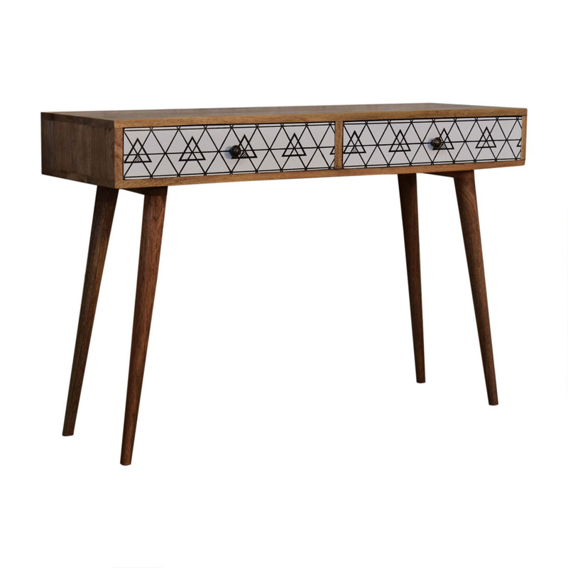 Alyna 2 Drawers Triangular Long Console Table by Lavishway | Hallway Console Table-57017