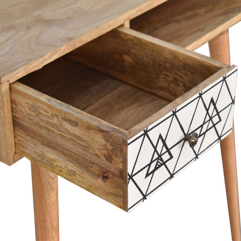 Alyna Triangle Screen Printed Writing Desk by Lavishway | Reclaimed Wood Desks-57066