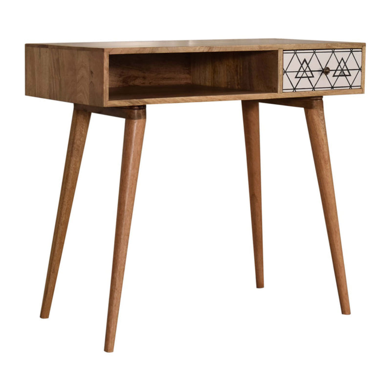Alyna Triangle Screen Printed Writing Desk by Lavishway | Reclaimed Wood Desks-57064