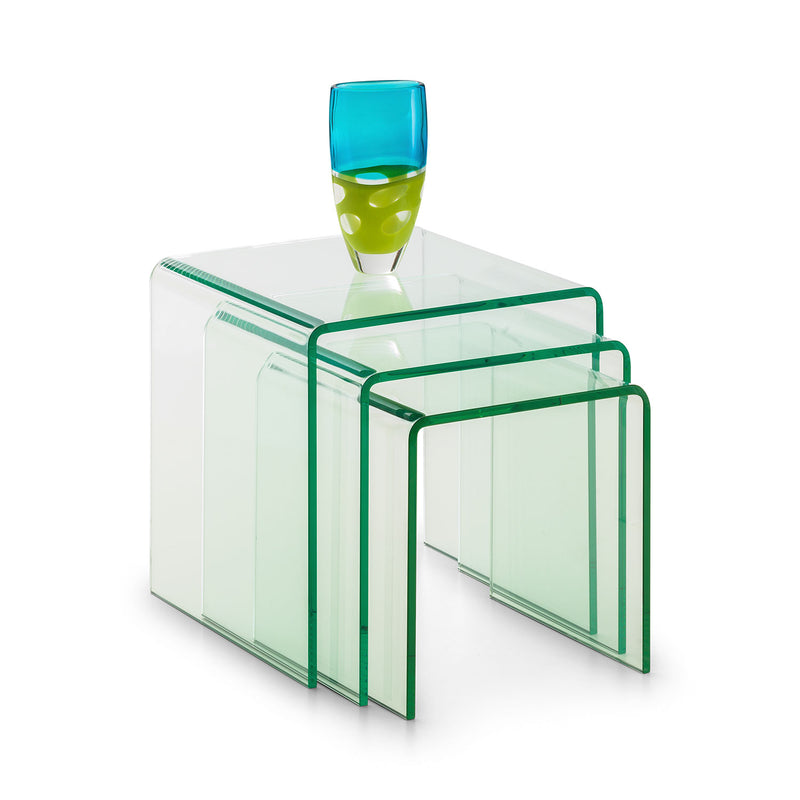 Amalfi Tall Glass Nest Of 3 Tables by Lavishway | Nest of Tables-21124
