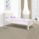 Amelia Stone White Sleigh Single Bed Frame by Lavishway | Wooden Beds-21120
