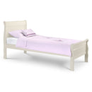 Amelia Stone White Sleigh Single Bed Frame by Lavishway | Wooden Beds-21121