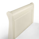 Amelia Stone White Sleigh Single Bed Frame by Lavishway | Wooden Beds-21122