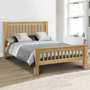 Amsterdam Solid Oak Bed With High Foot End by Lavishway | Wooden Beds-21128