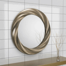 Andante Champagne Finish Swirl Wall Mirror by Lavishway | Wall Mirrors-21109