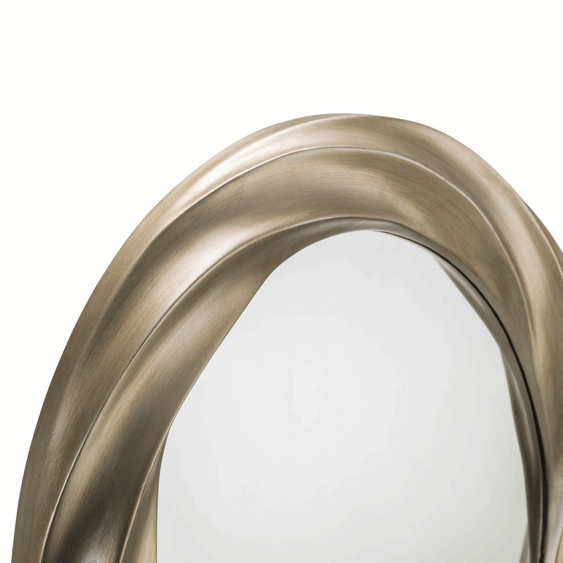 Andante Champagne Finish Swirl Wall Mirror by Lavishway | Wall Mirrors-21111