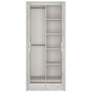 Angel Oak Melamine Finish 2 Doors Wardrobe by Lavishway | Wardrobe-44466