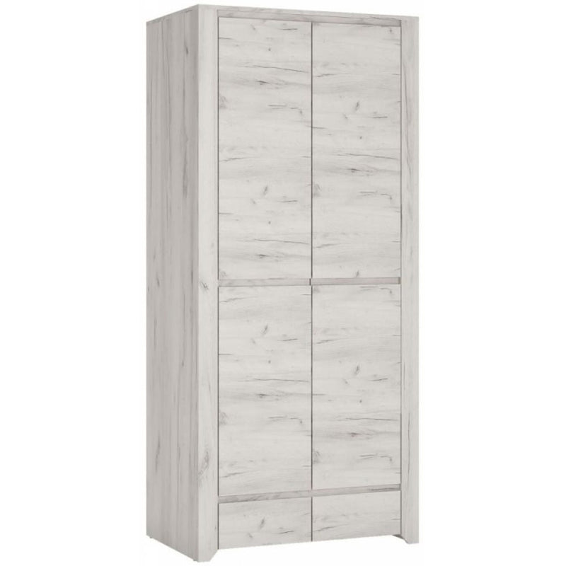 Angel Oak Melamine Finish 2 Doors Wardrobe by Lavishway | Wardrobe-44468