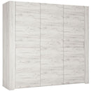 Angel Oak Melamine Finish 3 Doors Wardrobe by Lavishway | Wardrobe-44479
