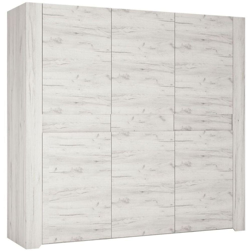 Angel Oak Melamine Finish 3 Doors Wardrobe by Lavishway | Wardrobe-44479