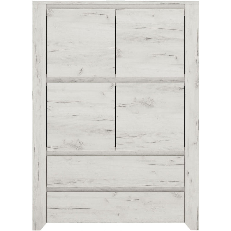 Angel Oak Finish 4 Doors Combi Cupboard by Lavishway | Cupboards & Cabinets-44457