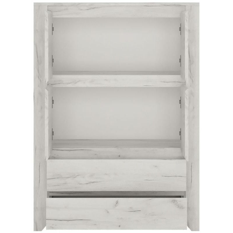 Angel Oak Finish 4 Doors Combi Cupboard by Lavishway | Cupboards & Cabinets-44459