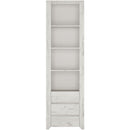Angel White Oak Finish Tall Narrow Bookcase by Lavishway | Book Shelves and Cabinets-44471
