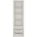 Angel White Oak Finish Tall Narrow Bookcase by Lavishway | Book Shelves and Cabinets-44474