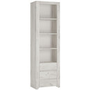 Angel White Oak Finish Tall Narrow Bookcase by Lavishway | Book Shelves and Cabinets-44475