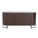 Angus Dark Brown 3 Doors Wooden Sideboard by Lavishway | Sideboards-23303