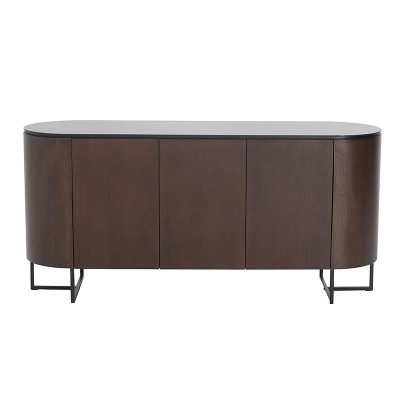 Angus Dark Brown 3 Doors Wooden Sideboard by Lavishway | Sideboards-23303