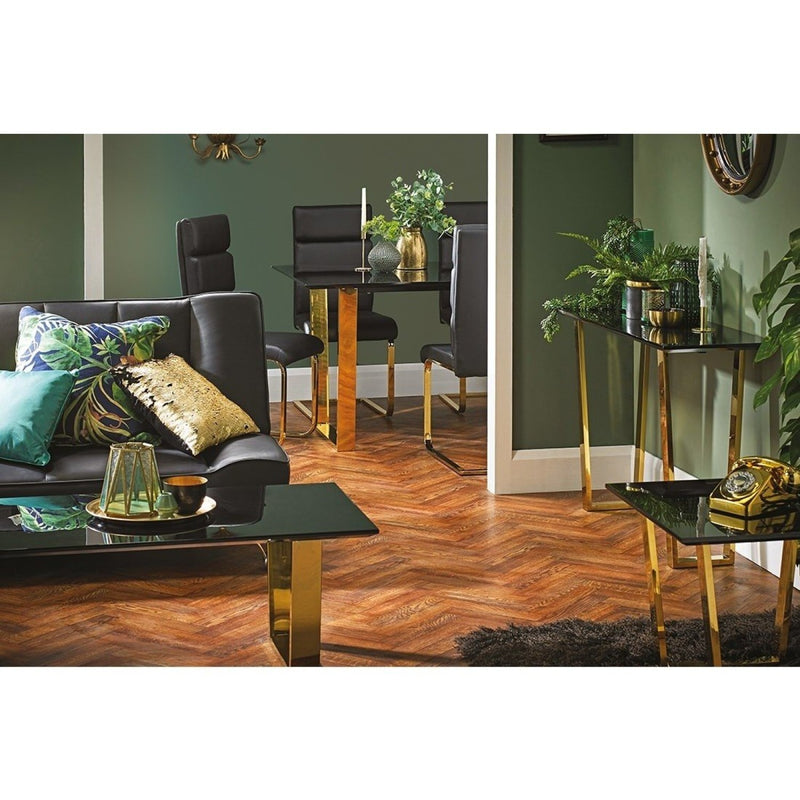 Antibes Gold Legs Black Dining Chair Set of 2 by Lavishway | Dining Chairs-35757