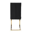 Antibes Gold Legs Black Dining Chair Set of 2 by Lavishway | Dining Chairs-35754
