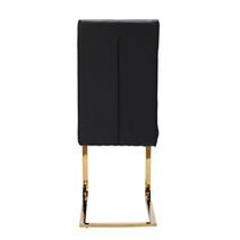 Antibes Gold Legs Black Dining Chair Set of 2 by Lavishway | Dining Chairs-35754