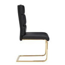 Antibes Gold Legs Black Dining Chair Set of 2 by Lavishway | Dining Chairs-35753