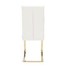 Antibes Gold Legs White Dining Chair Set of 2 by Lavishway | Dining Chairs-35748