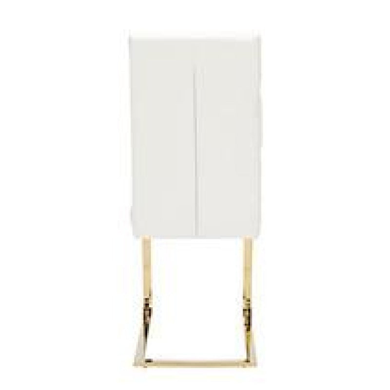 Antibes Gold Legs White Dining Chair Set of 2 by Lavishway | Dining Chairs-35748