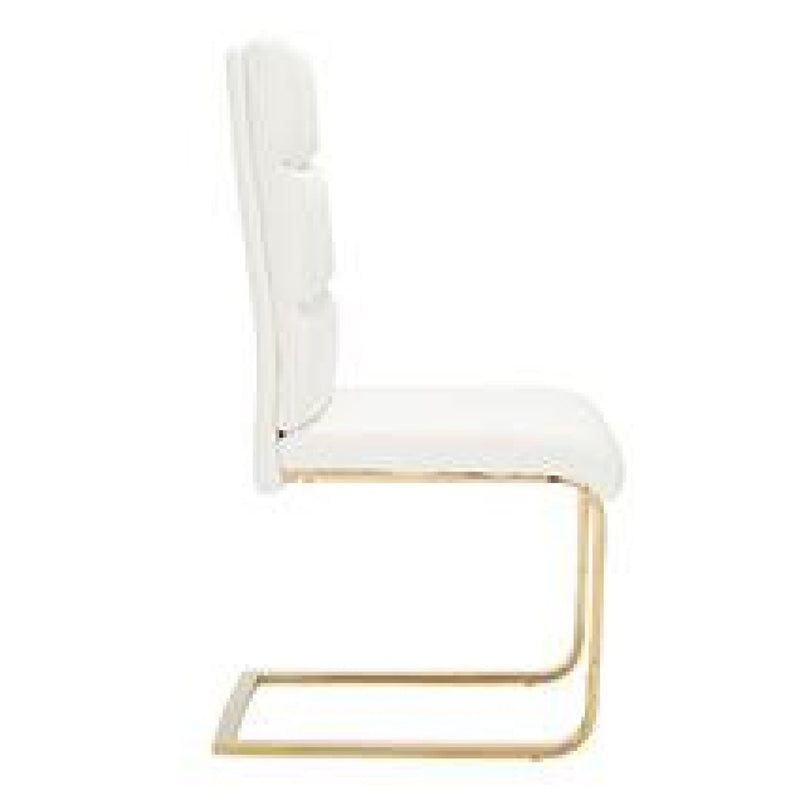 Antibes Gold Legs White Dining Chair Set of 2 by Lavishway | Dining Chairs-35747