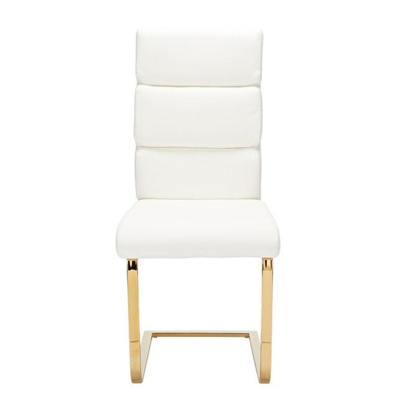 Antibes Gold Legs White Dining Chair Set of 2 by Lavishway | Dining Chairs-35746