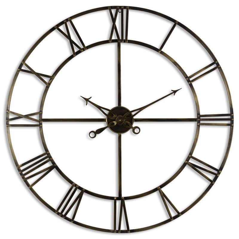 Antique Brass Finish Skeleton Wall Clock by Lavishway | Wall Clocks-51564