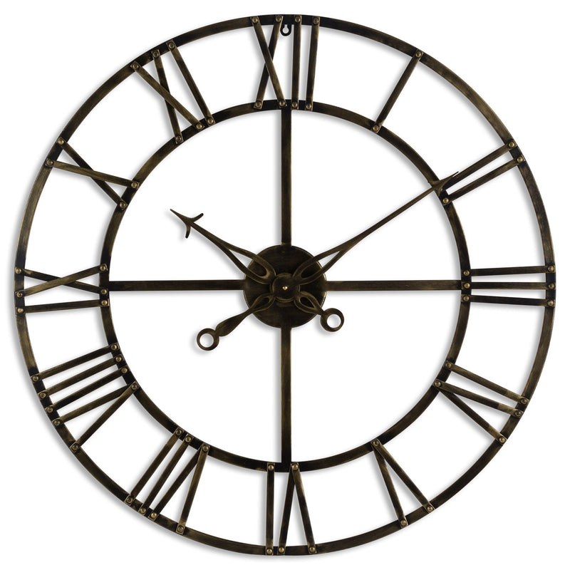 Antique Brass Finish Skeleton Wall Clock by Lavishway | Wall Clocks-51562