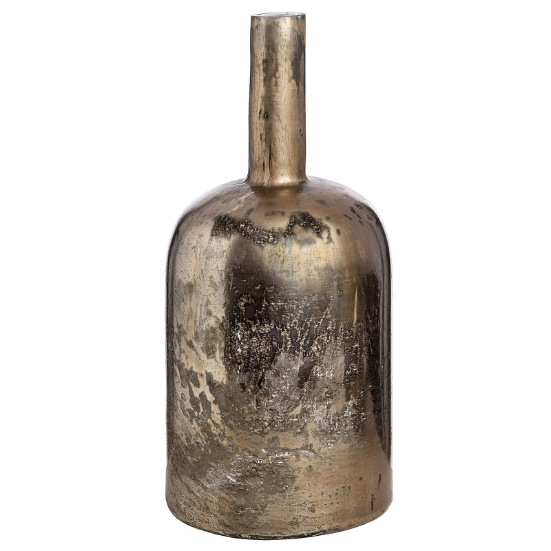 Antique Silver Effect Glass Vase by Lavishway | Vases-50938