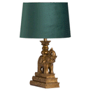 Elephant Base & Green Velvet Shade Table Lamp by Lavishway | Table Lamps-51462