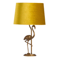 Flamingo Gold Base & Velvet Shade Table Lamp by Lavishway | Table Lamps-51454