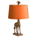 Giraffe Base & Orange Velvet Shade Table Lamp by Lavishway | Table Lamps-51445