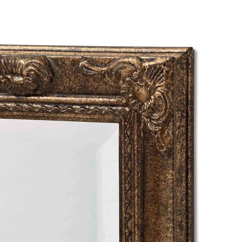 Antique Gold Narrow Long Wall Mirror by Lavishway | Wall Mirrors-50524