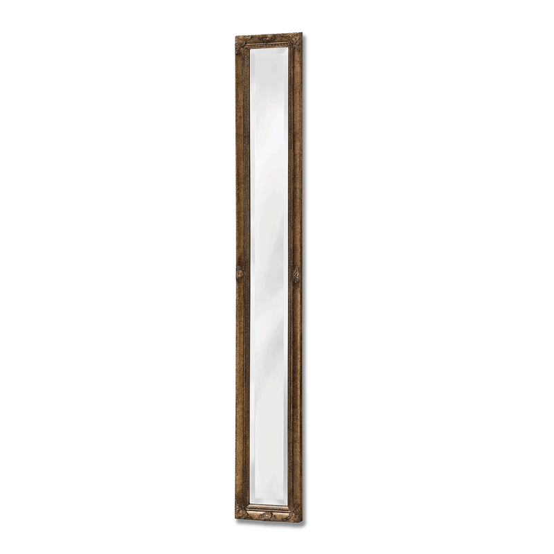Antique Gold Narrow Long Wall Mirror by Lavishway | Wall Mirrors-50522