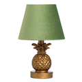 Pineapple Gold Base & Velvet Shade Table Lamp by Lavishway | Table Lamps-51417