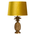 Pineapple Gold Base & Velvet Shade Table Lamp by Lavishway | Table Lamps-51418